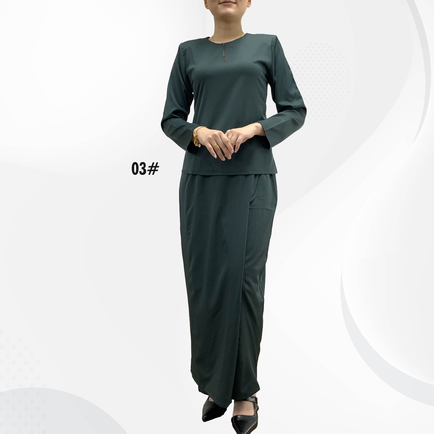 BENTOP Baju Kurung Kedah Dewasa Slim Fit Satin Fabric