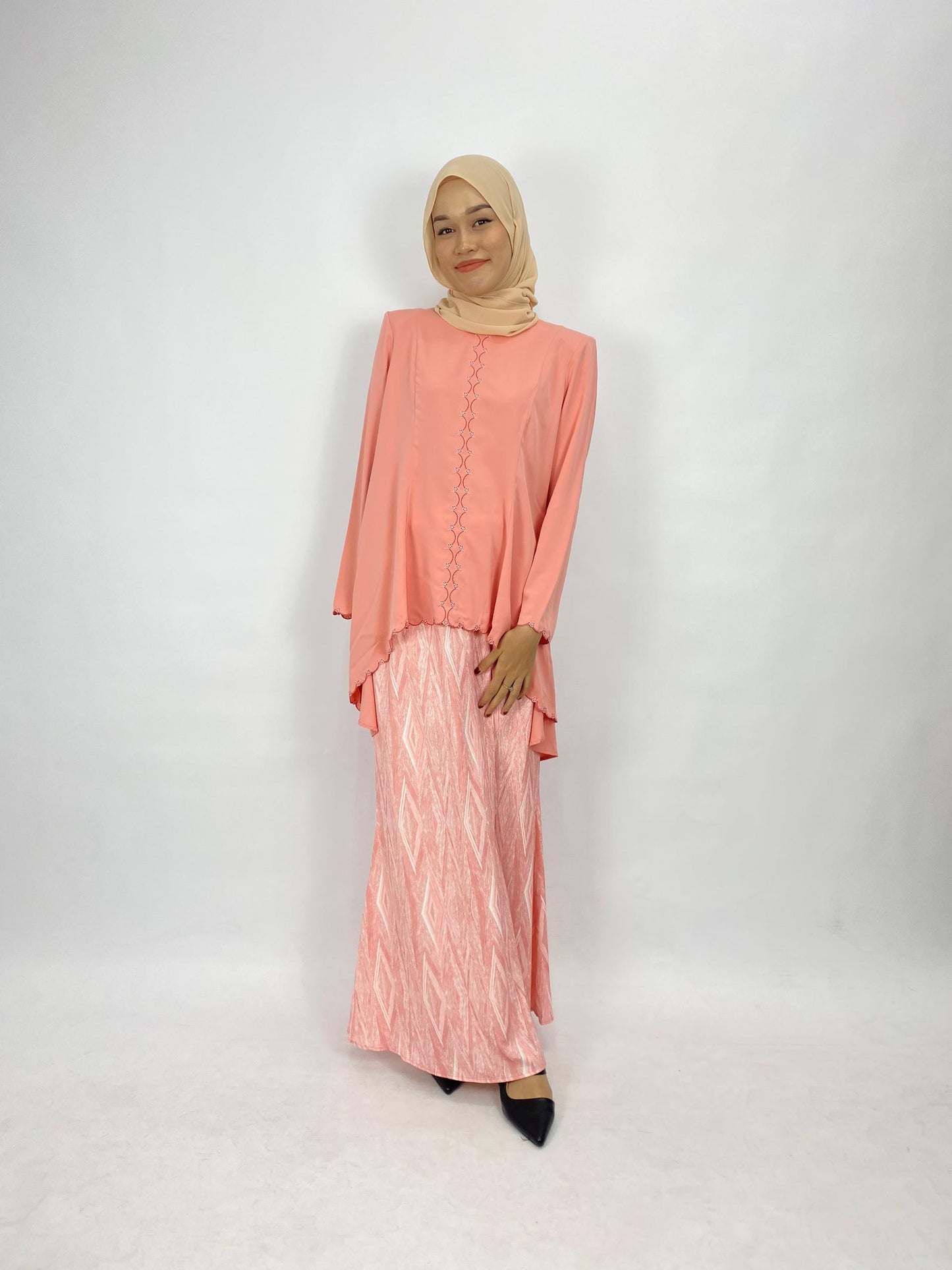 Bentop Baju Kurung Dewasa Modern Fit Series Set [2] Satin Fabric Wanita Family set 1