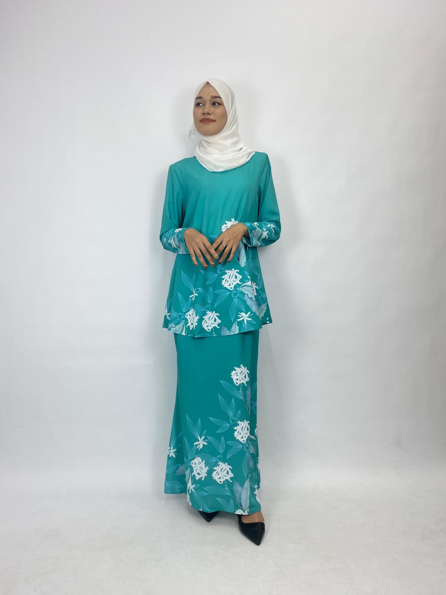 Bentop Baju Kurung Dewasa Modern Fit Series [1] Satin mix  Set Fabric Wanita Couple Set 1