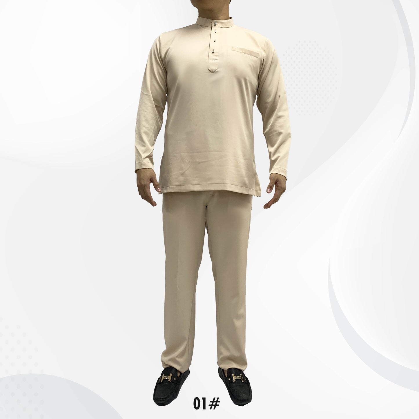 Bentop Baju Melayu Dewasa Pocket #08-#15 Series Cotton Drill Modern Fit  - Ready Stock Malaysia