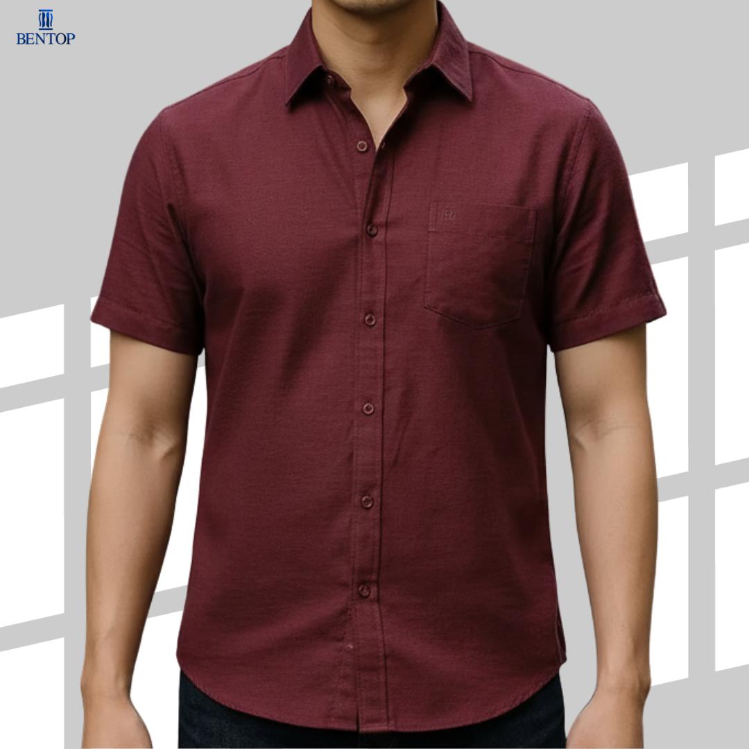 BENTOP Shirt Short Sleeve Slim Fit Oxford