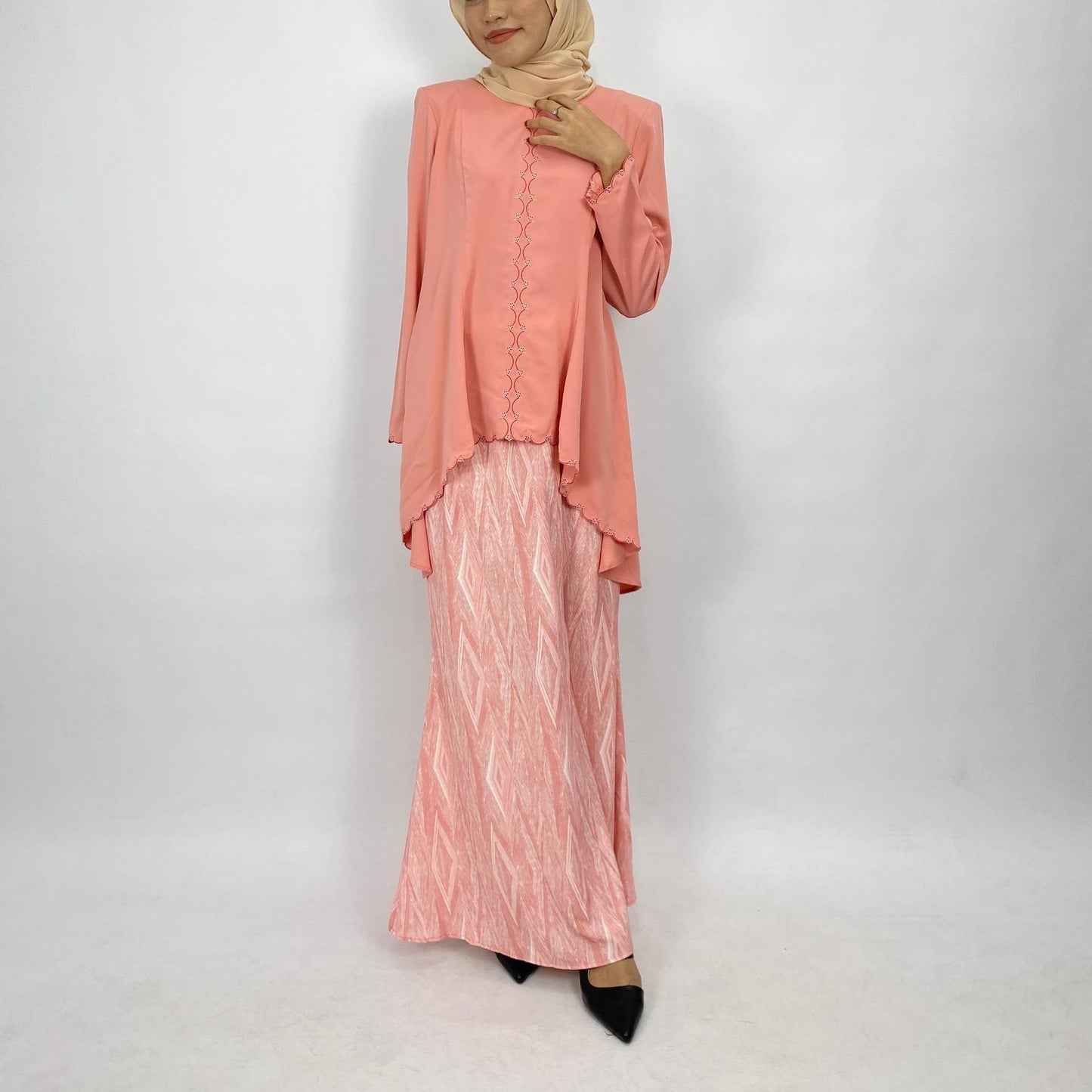 Bentop Baju Kurung Dewasa Modern Fit Series Set [2] Satin Fabric Wanita Family set 1