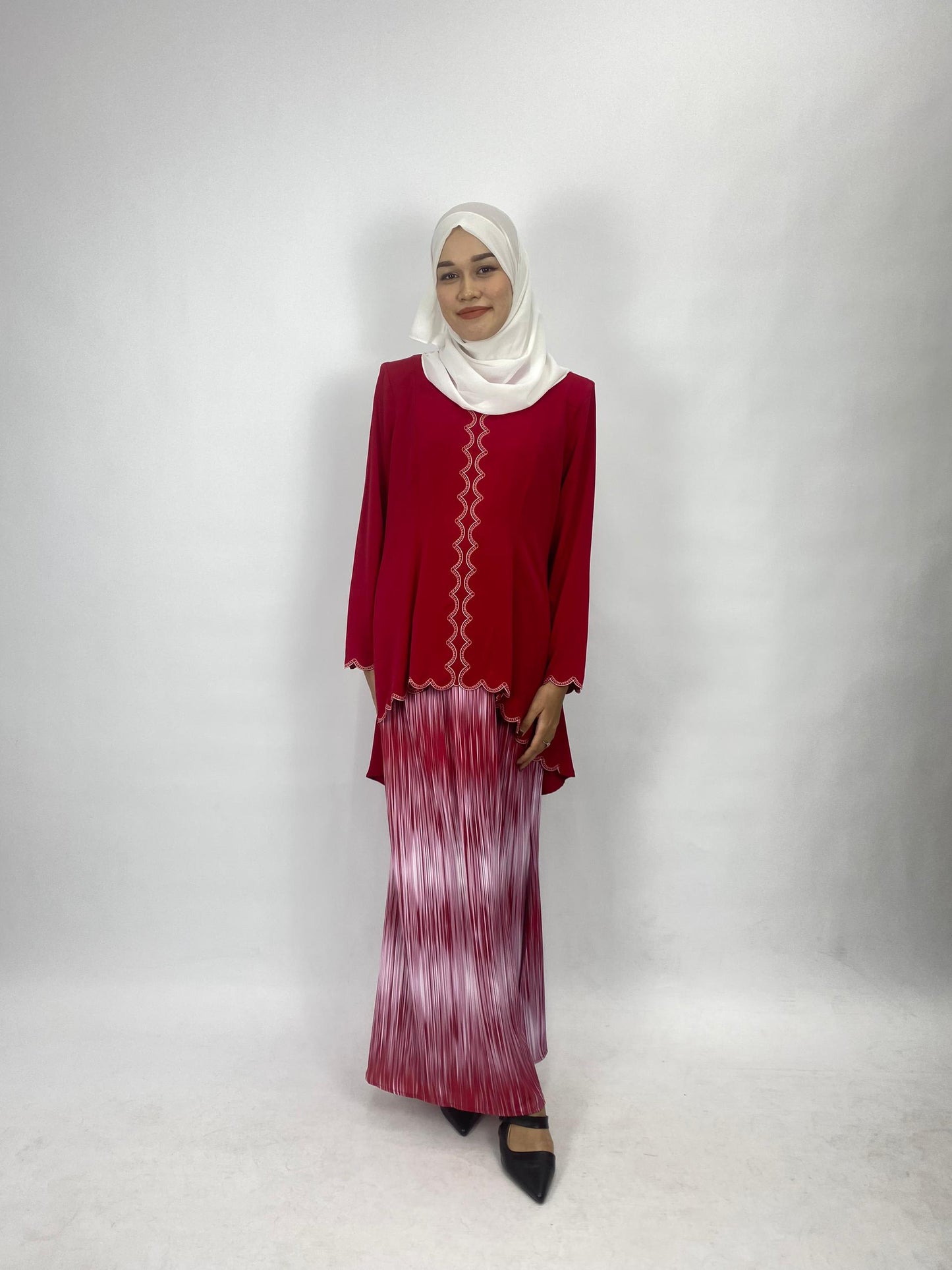 Bentop Baju Kurung Dewasa Modern Fit Series Set [2] Satin Fabric Wanita Family set 1