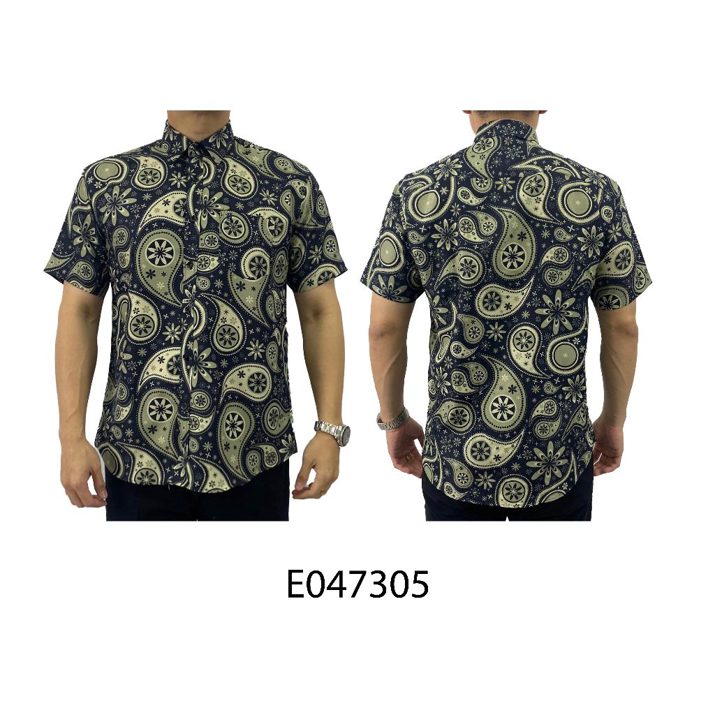 BENTOP Batik Modern Slim Fit Series [3] Baju Kemeja design lengan pendek Modern Floral Batik Short Sleeve