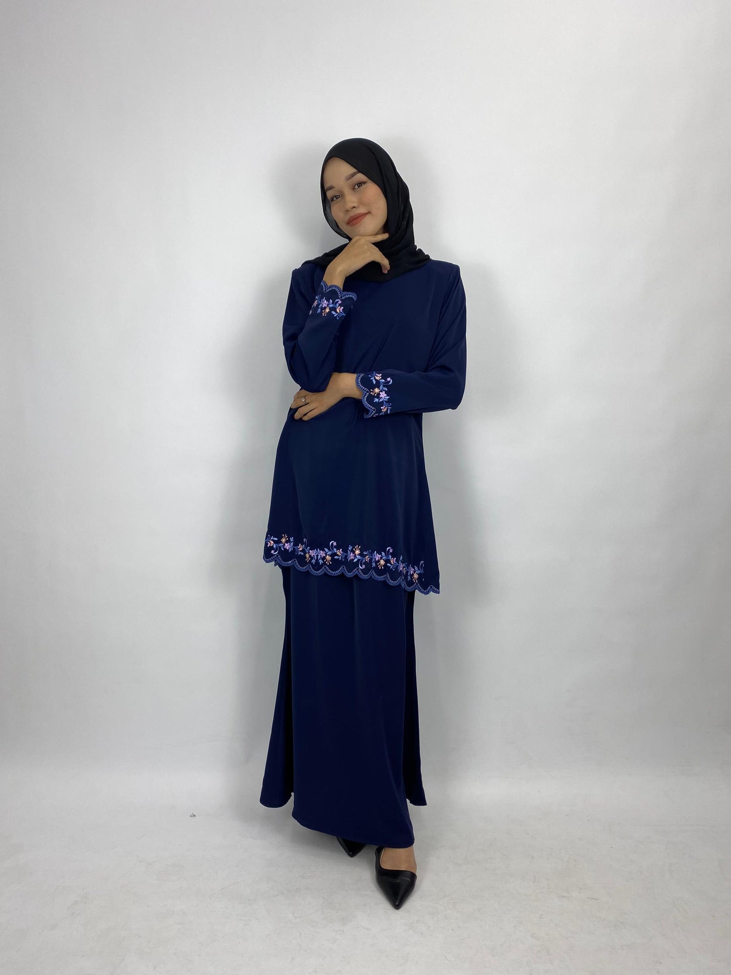 Bentop Baju Kurung Dewasa Modern Fit Series [1] Satin mix  Set Fabric Wanita Couple Set 1