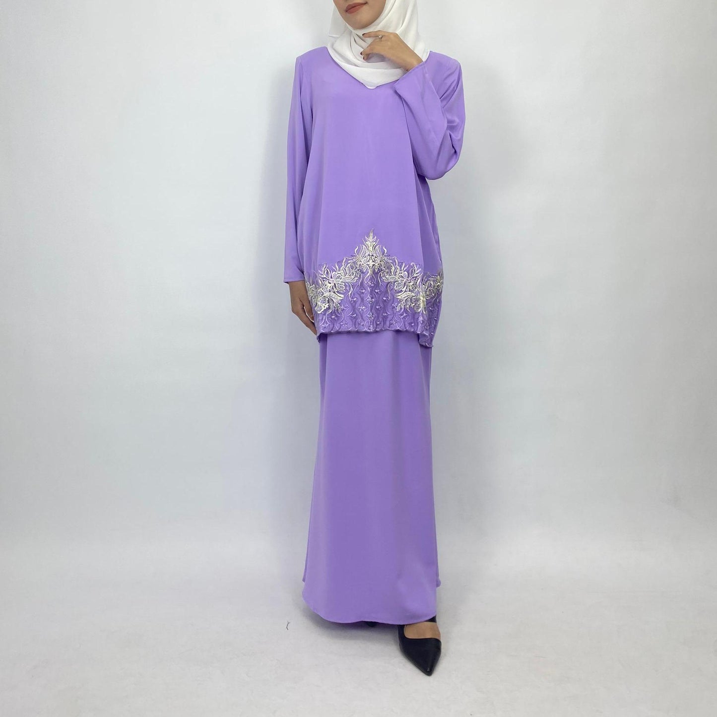 Bentop Baju Kurung Dewasa Modern Fit Series Set [2] Satin Fabric Wanita Family set 1