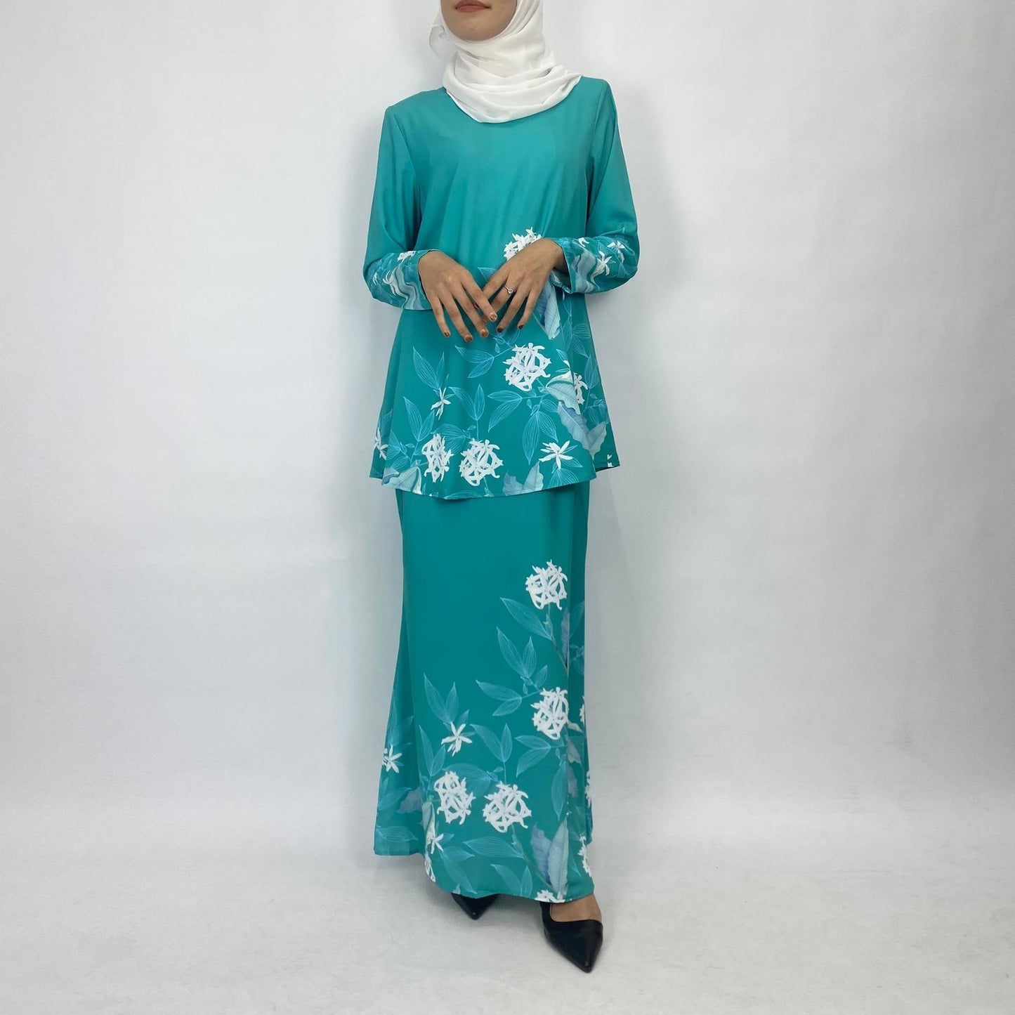 Bentop Baju Kurung Dewasa Modern Fit Series [1] Satin mix  Set Fabric Wanita Couple Set 1