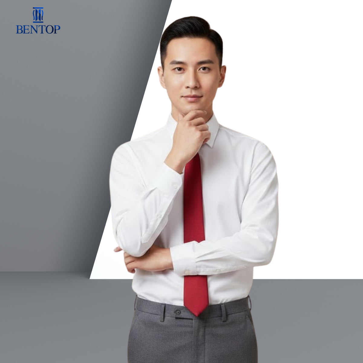 Bentop Long Sleeve Shirt Regular/Slim Fit White