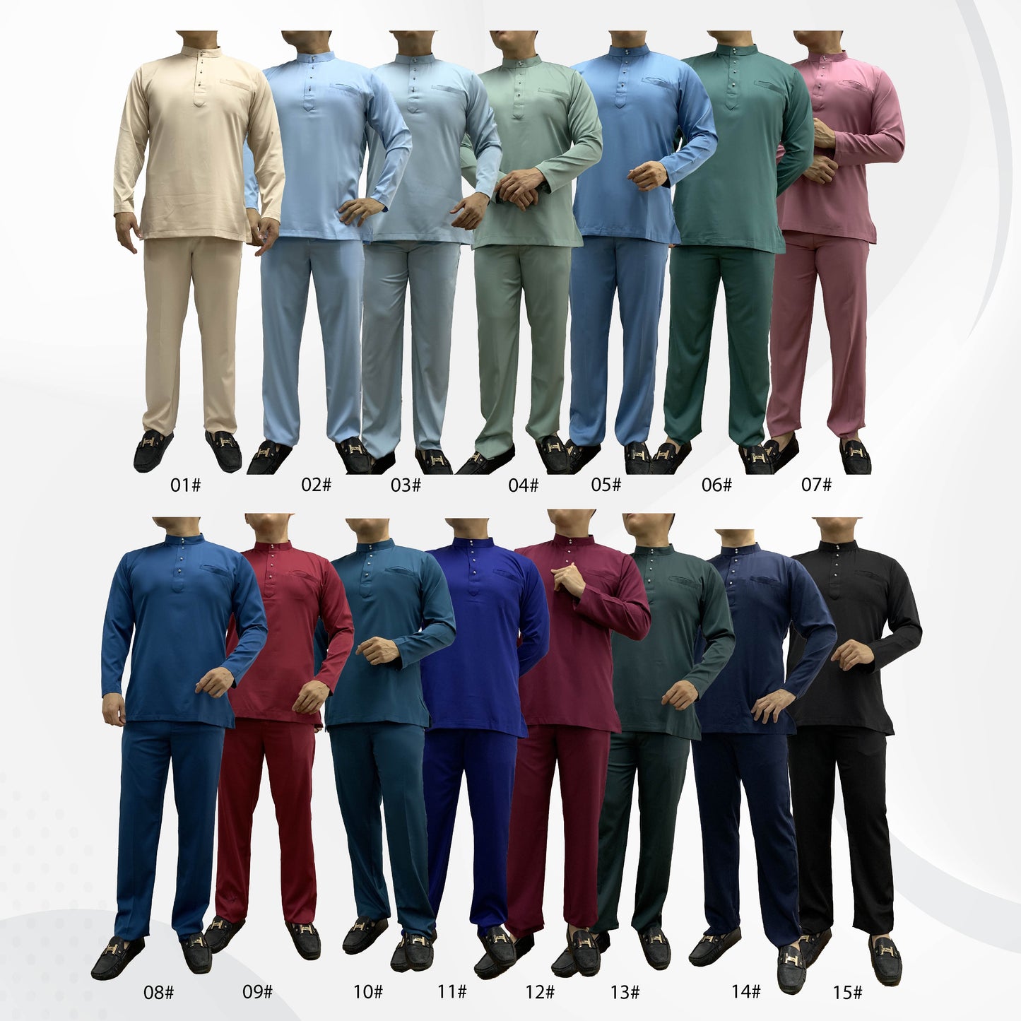 Bentop Baju Melayu Dewasa Pocket #08-#15 Series Cotton Drill Modern Fit  - Ready Stock Malaysia