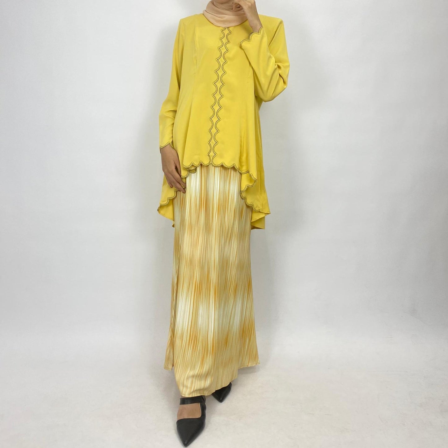 Bentop Baju Kurung Dewasa Modern Fit Series Set [2] Satin Fabric Wanita Family set 1