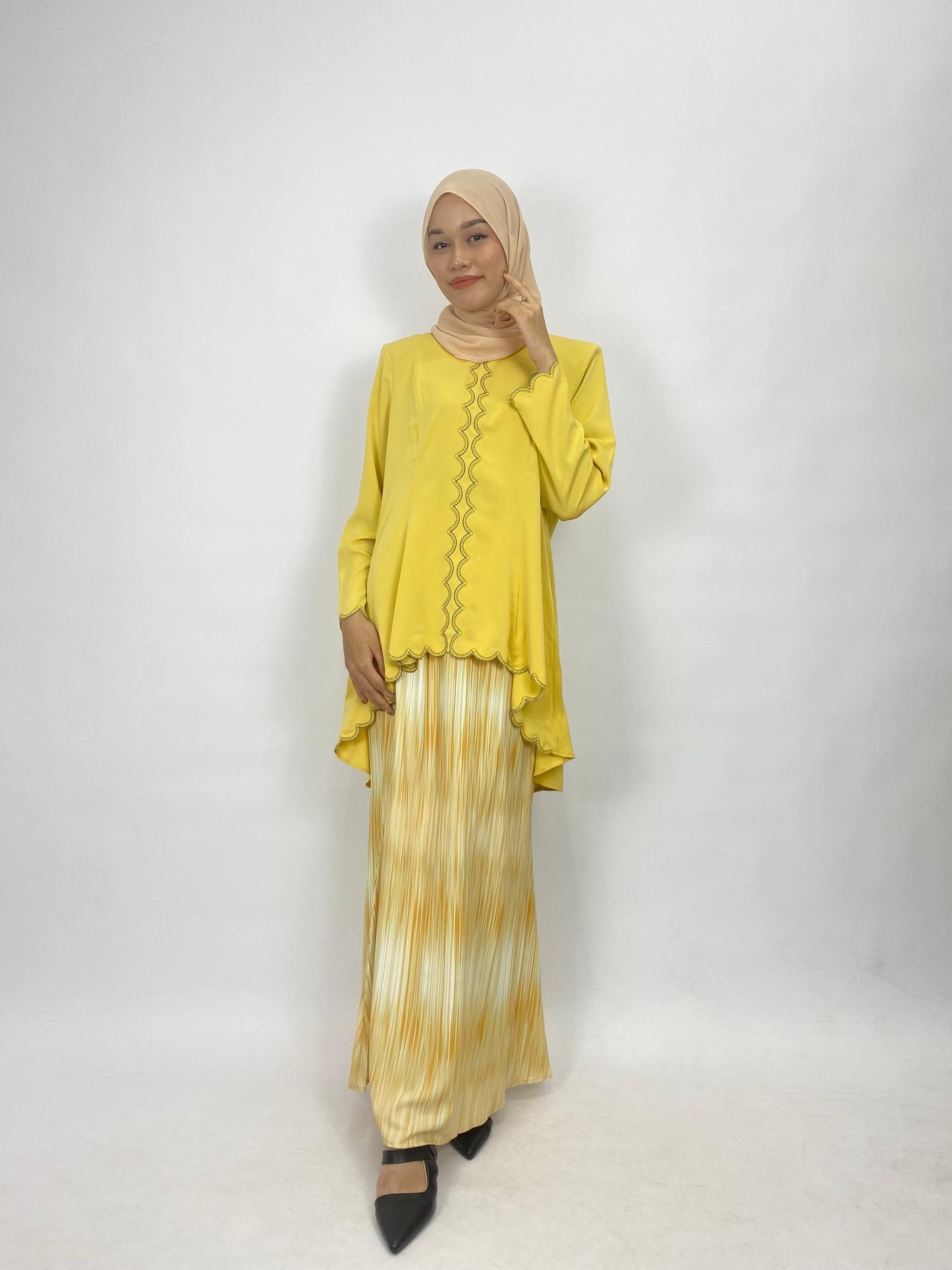 Bentop Baju Kurung Dewasa Modern Fit Series Set [2] Satin Fabric Wanita Family set 1