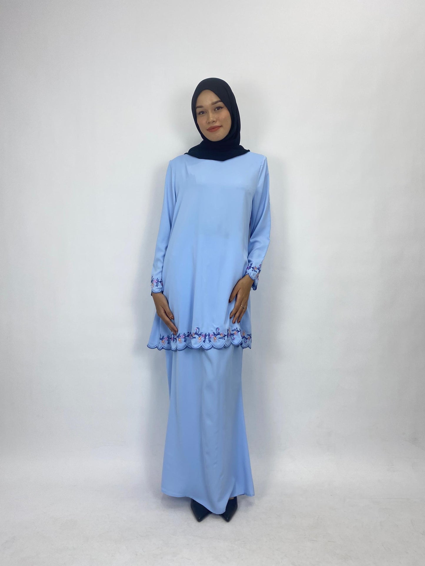 Bentop Baju Kurung Dewasa Modern Fit Series [1] Satin mix  Set Fabric Wanita Couple Set 1