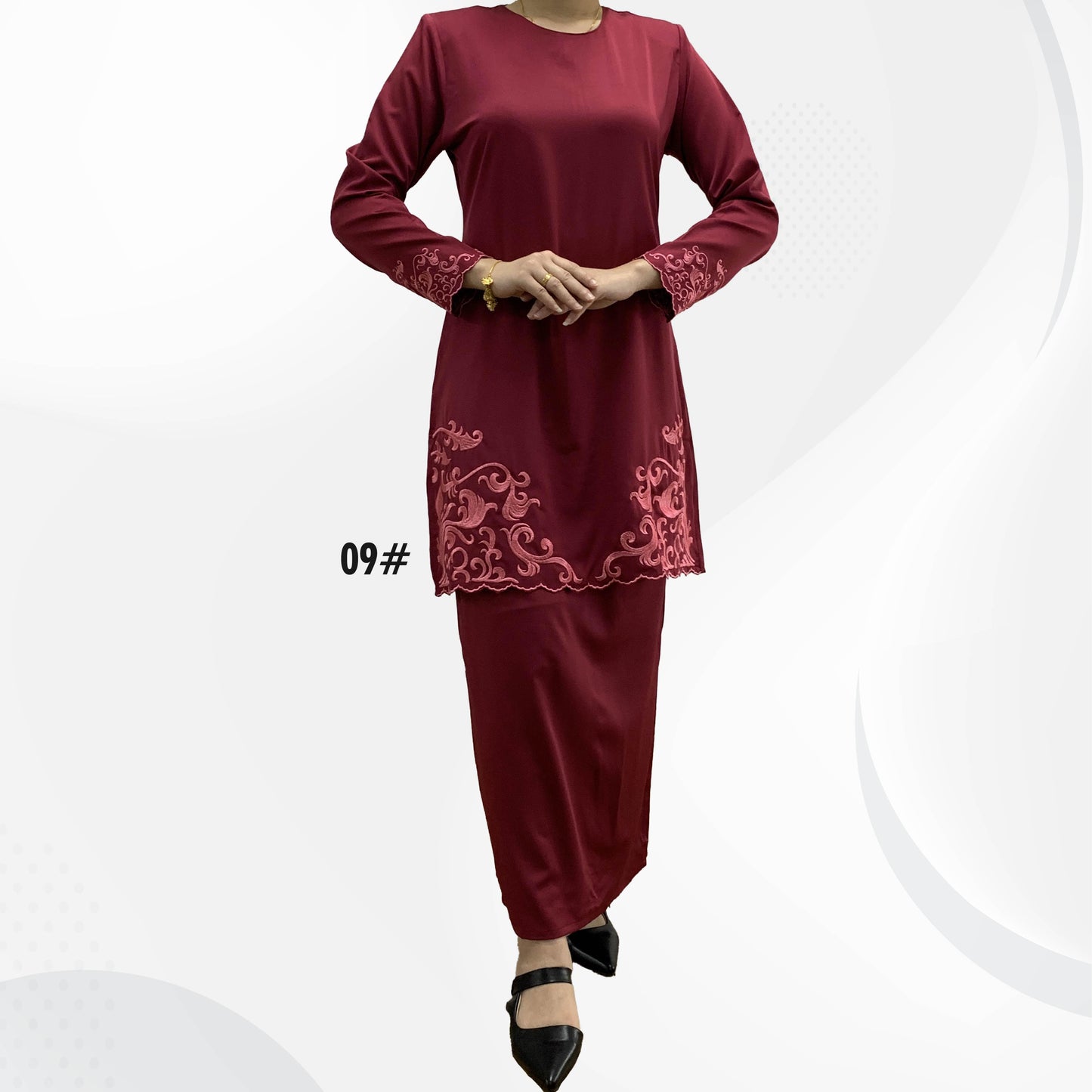 Bentop Baju Kurung Dewasa Modern Fit Series Premium [3] Cotton Mix Satin Fabric Set Wanita