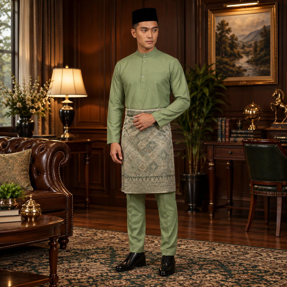 (NEW RELEASE) [CottonFlex-SoftStretch] Bentop BajuMelayu Modern Fit Dewasa - 1-12 Colour BM240 Kurta