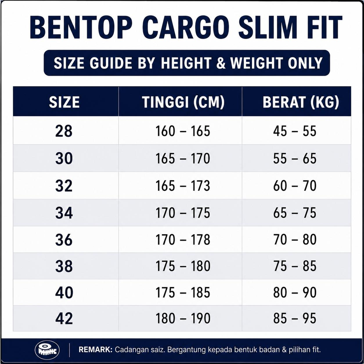 BENTOP Seluar Cargo Slim Fit Lelaki – Stretchable
