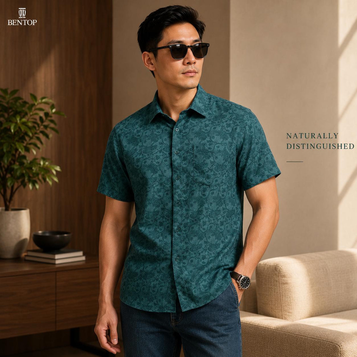 BENTOP Baju Batik Modern Short Sleeve Slim Fit Series Indra [4]