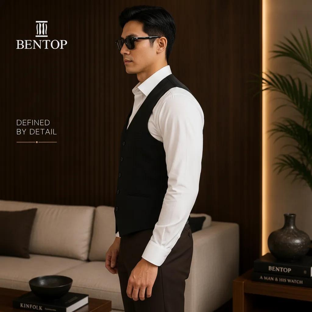BENTOP Vest Formal Hitam Premium-V001