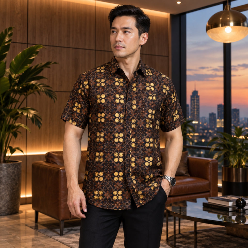 BENTOP Batik Modern Lengan Pendek Slim Fit Series Megat [2]