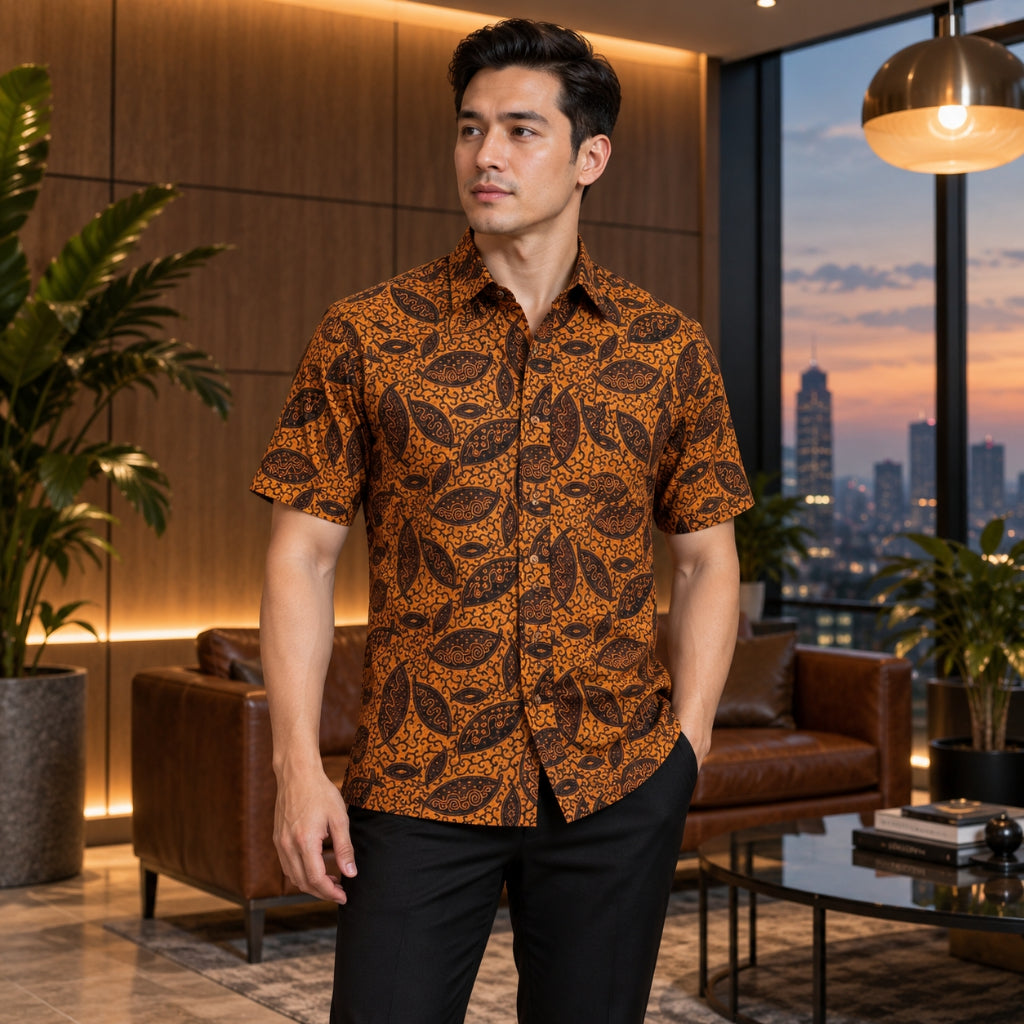 BENTOP Batik Modern Lengan Pendek Slim Fit Series Megat [2]