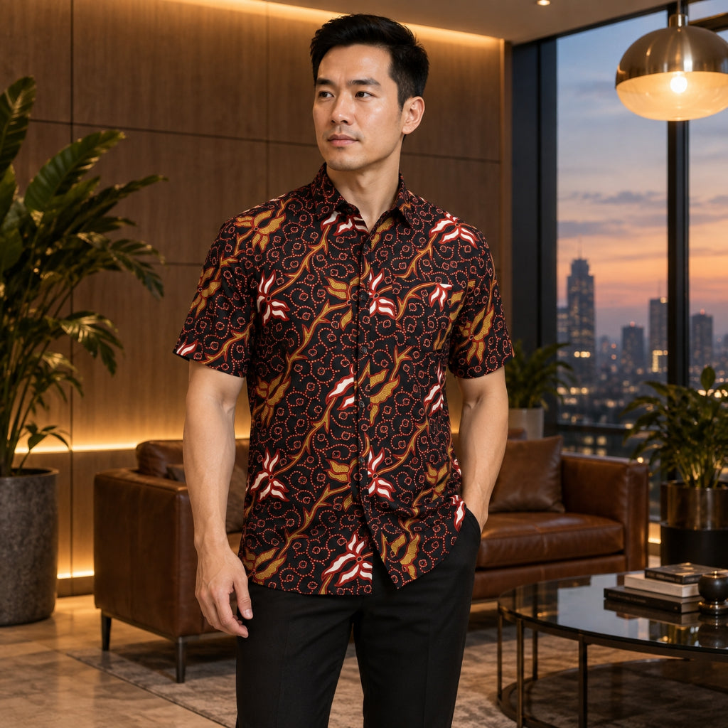 BENTOP Batik Modern Lengan Pendek Slim Fit Series Megat [2]