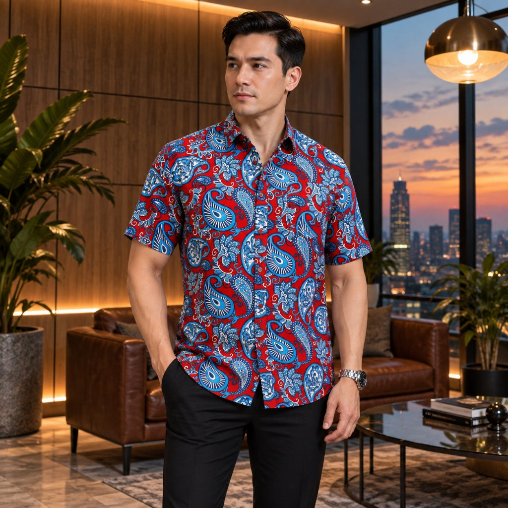 BENTOP Batik Modern Lengan Pendek Slim Fit Series Megat [2]
