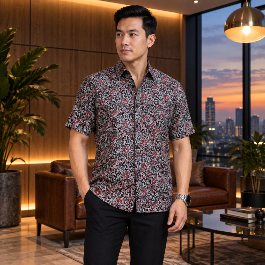 BENTOP Batik Modern Lengan Pendek Slim Fit Series Megat [2]