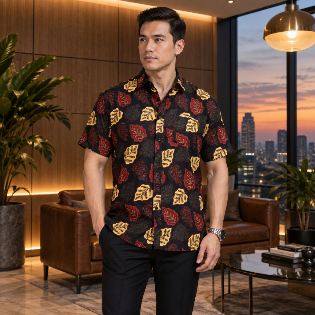 BENTOP Batik Modern Lengan Pendek Slim Fit Series Megat [2]