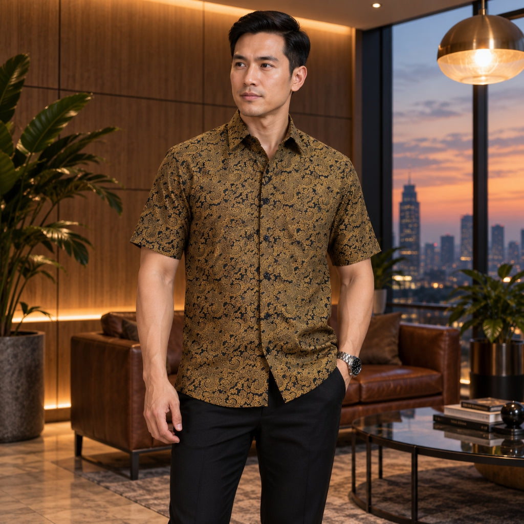 BENTOP Batik Modern Lengan Pendek Slim Fit Series Megat [2]