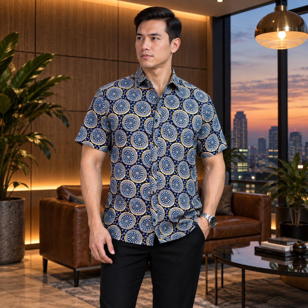 BENTOP Batik Modern Lengan Pendek Slim Fit Series Megat [2]