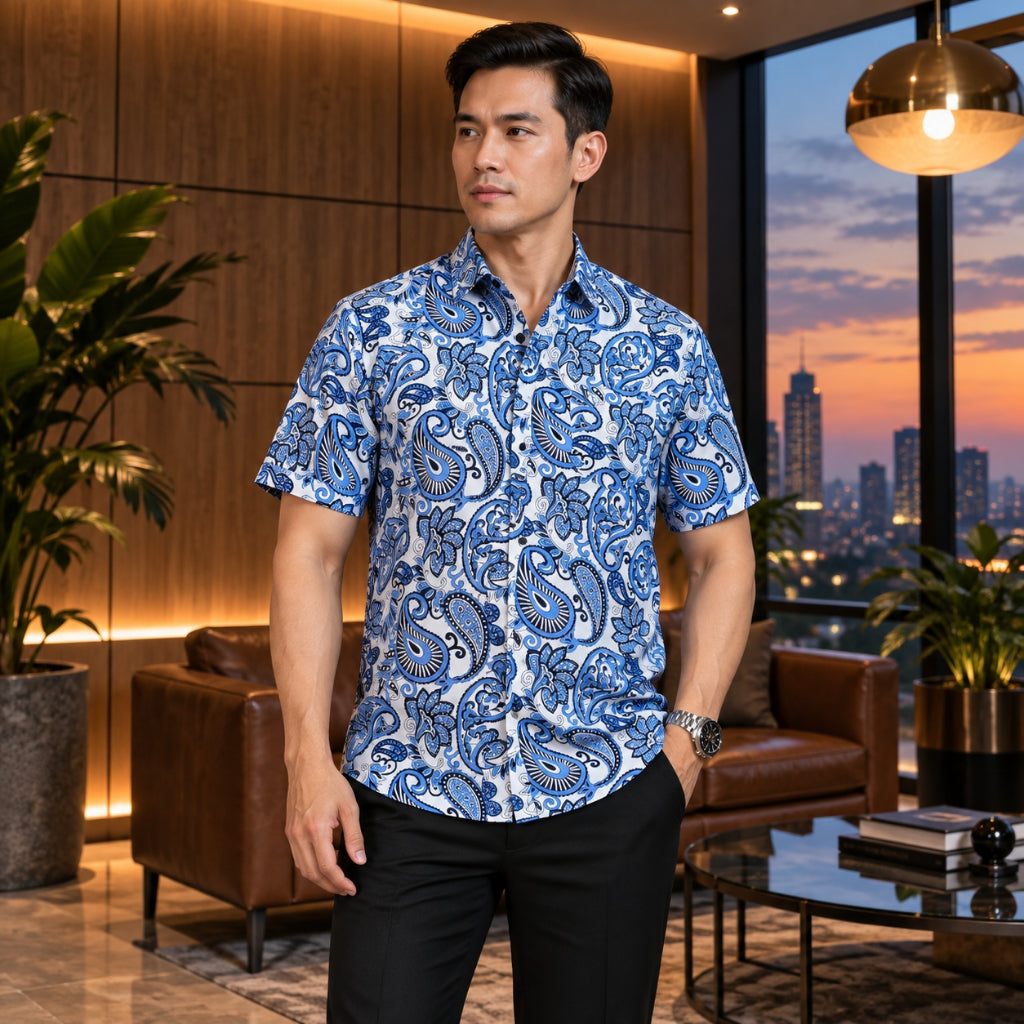 BENTOP Batik Modern Lengan Pendek Slim Fit Series Megat [2]