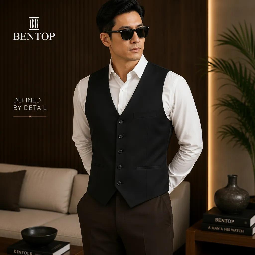 BENTOP Vest Formal Hitam Premium-V001