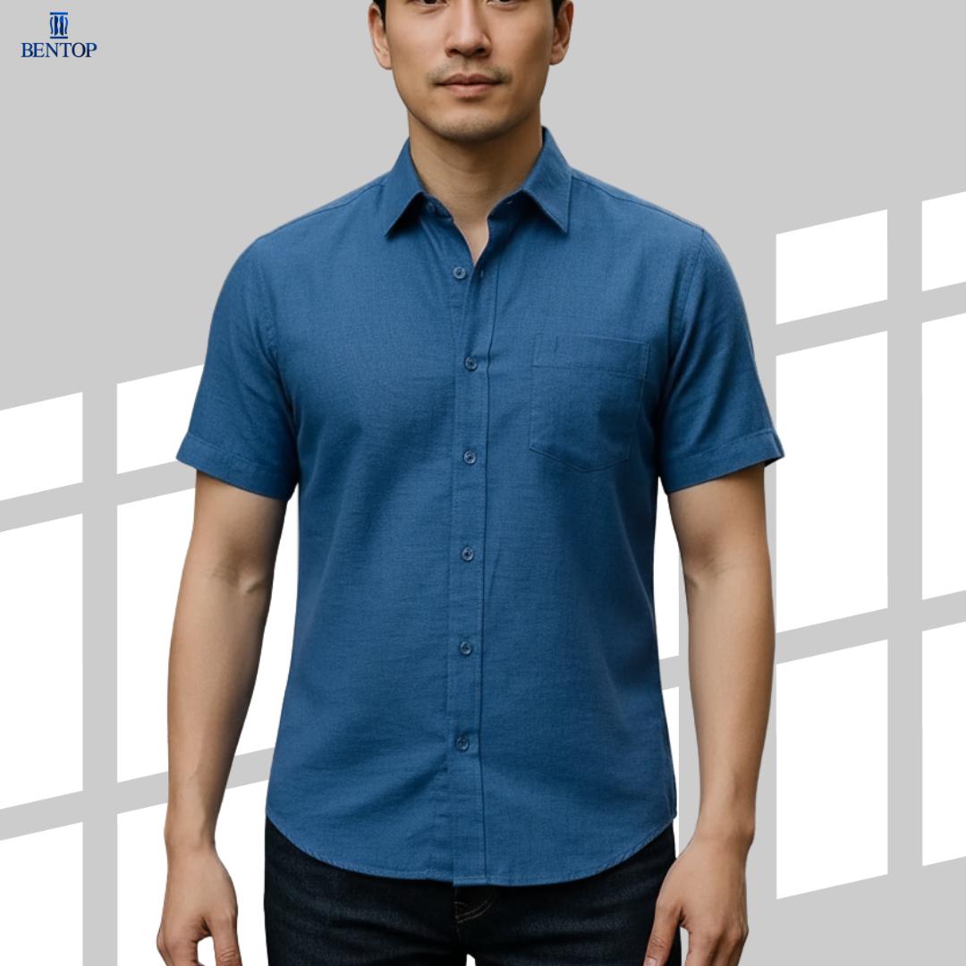 BENTOP Shirt Short Sleeve Slim Fit Oxford