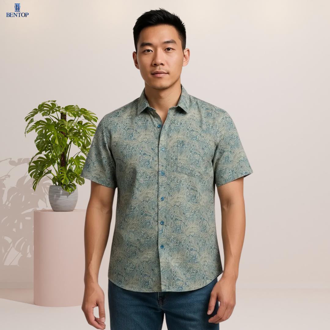 BENTOP Baju Batik Modern Short Sleeve Slim Fit Series Indra [4]